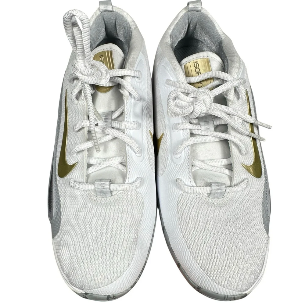 Nike ISOFLY GS Youth Basketball Hoop Shoes White Gold Youth Size 6.5